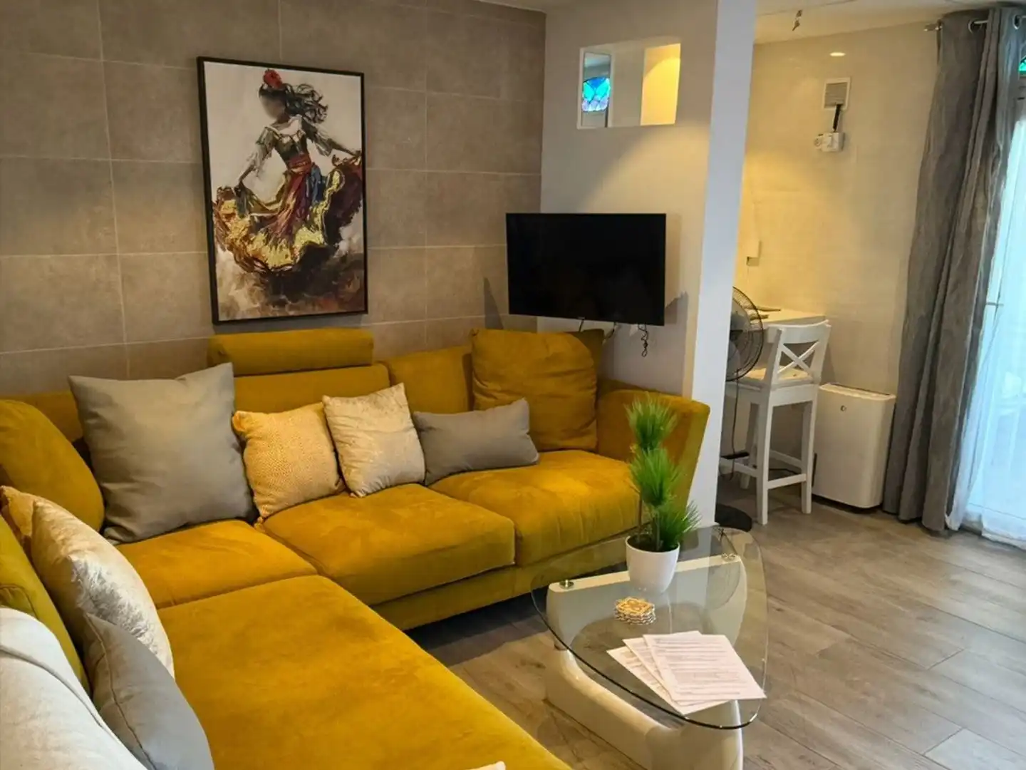 Sala de estar de Piso en venta en Mojácar con Aire acondicionado, Terraza y Amueblado