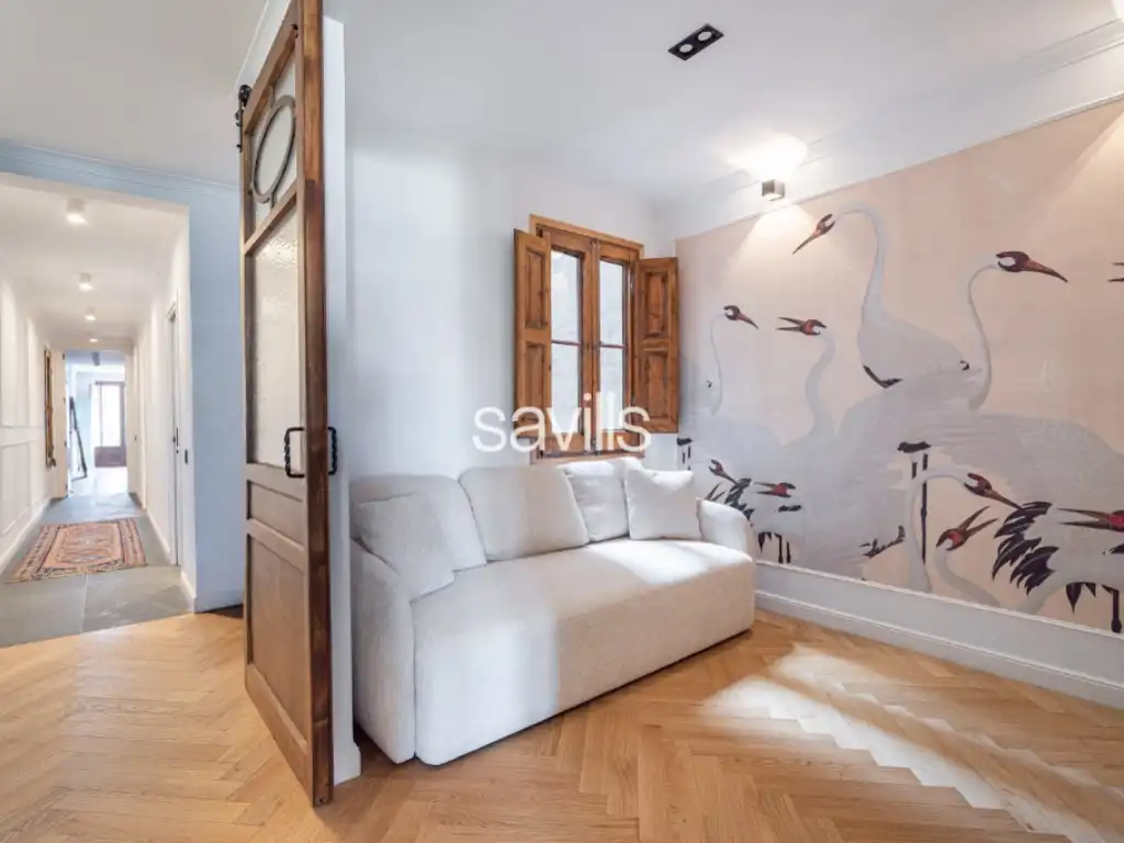 Sala d'estar de Apartament en venda en Barcelona amb Aire condicionat, Terrassa i Forn