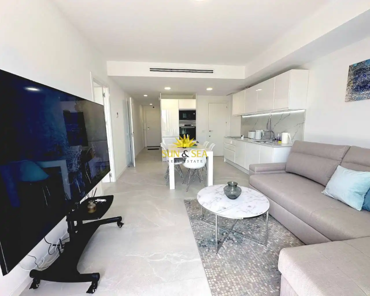 Sala de estar de Planta baja de alquiler en Finestrat con Aire acondicionado, Calefacción y Terraza