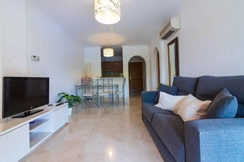 Sala de estar de Apartamento de alquiler en Jávea / Xàbia con Aire acondicionado, Jardín privado y Terraza