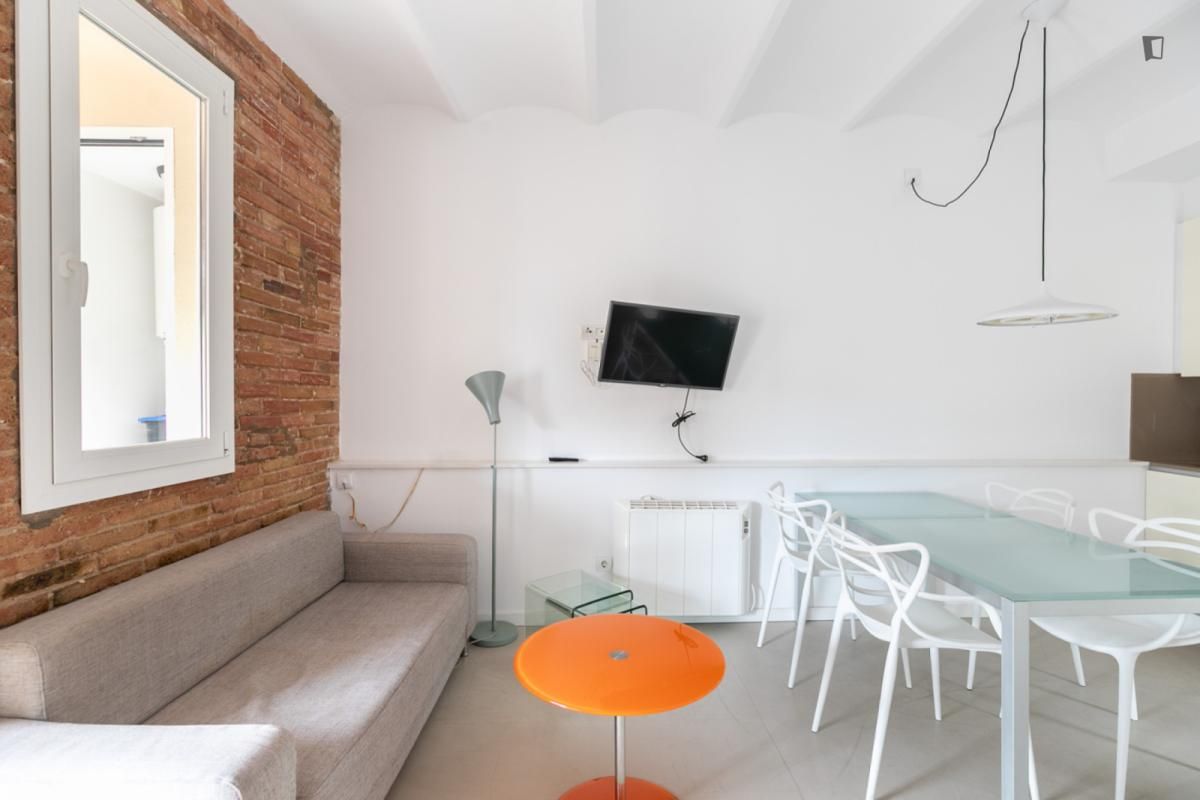 Sala d'estar de Apartament de lloguer en  Barcelona Capital amb Moblat, Forn i Rentadora