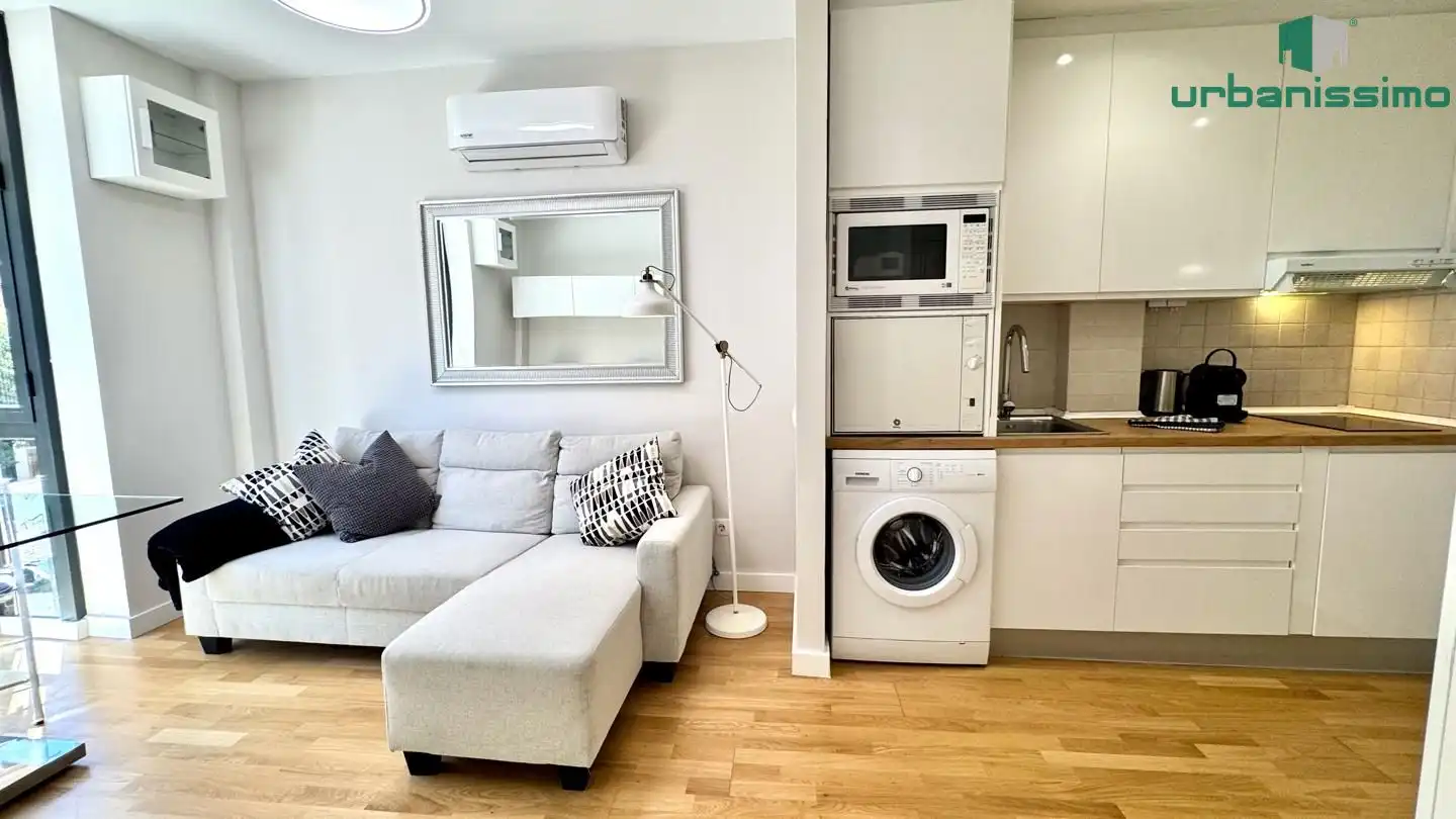 Sala d'estar de Apartament de lloguer en Madrid amb Aire condicionat, Traster i Moblat