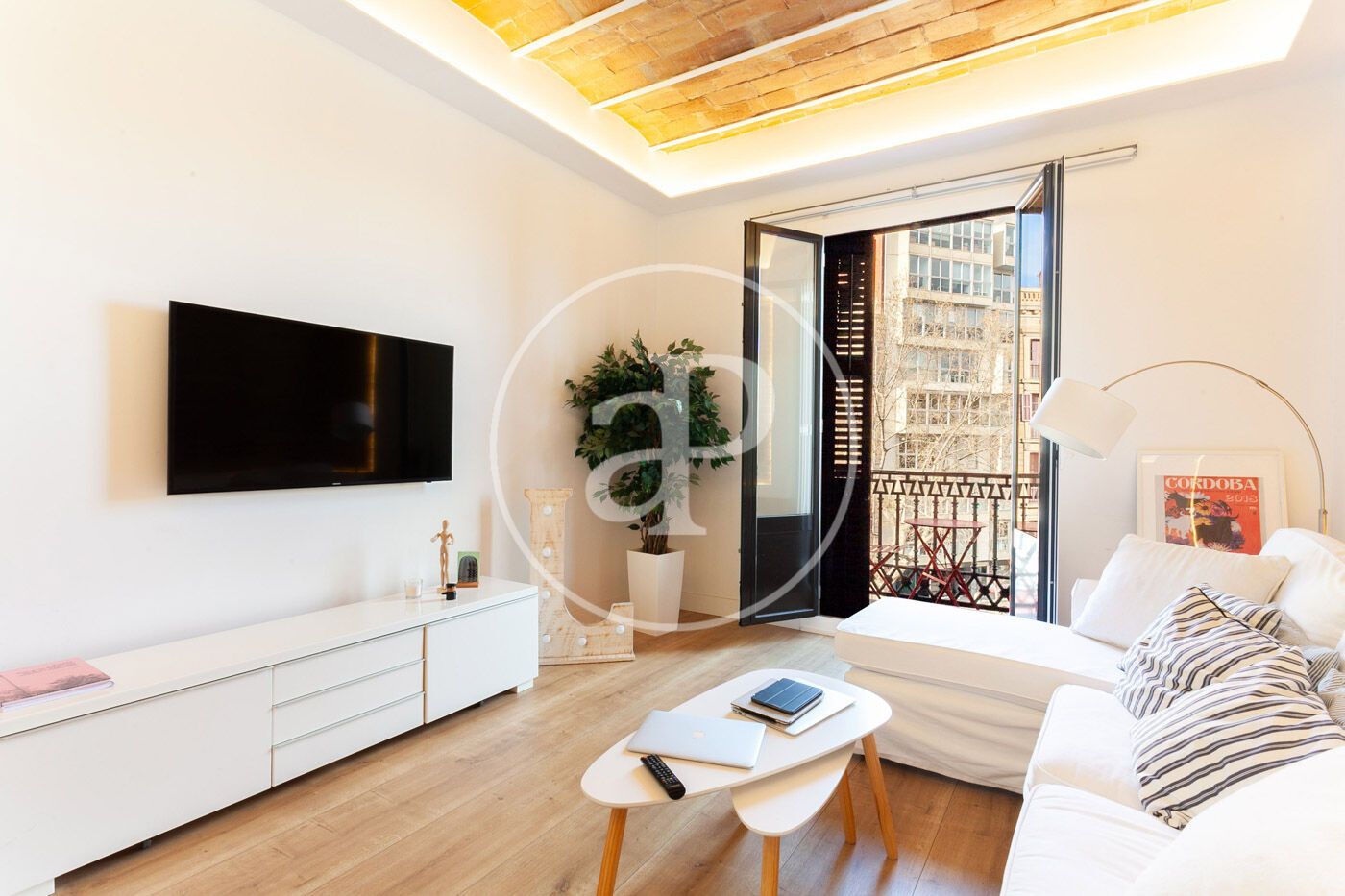 Living room of Flat to rent in  Barcelona Capital  with Air Conditioner, Heating and Furnished
