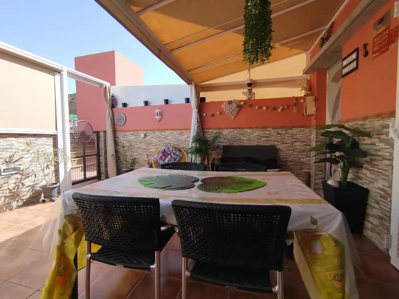 Terrasse von Maisonette zur Miete in Mogán mit Klimaanlage, Terrasse und Möbliert