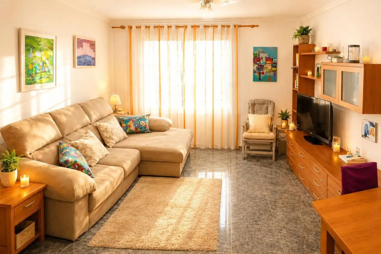 Sala de estar de Piso en venta en Murcia con Calefacción, Jardín privado y Trastero
