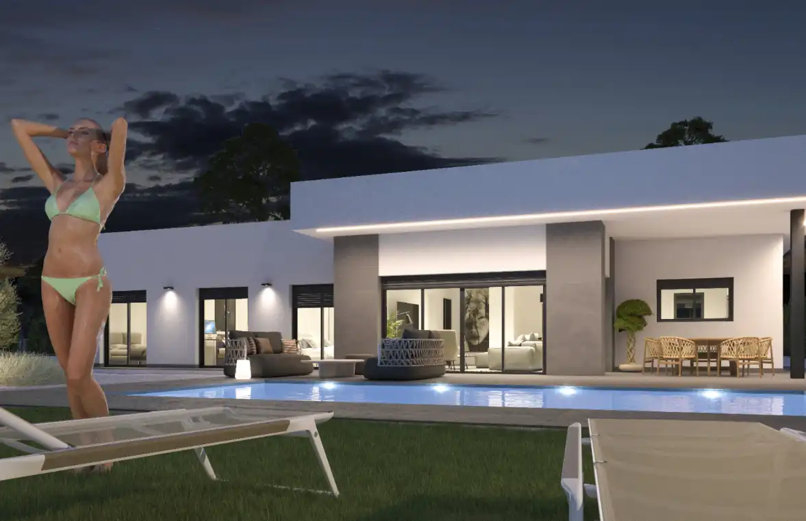 Vista exterior de Casa o chalet en venta en Novelda con Jardín privado, Terraza y Piscina