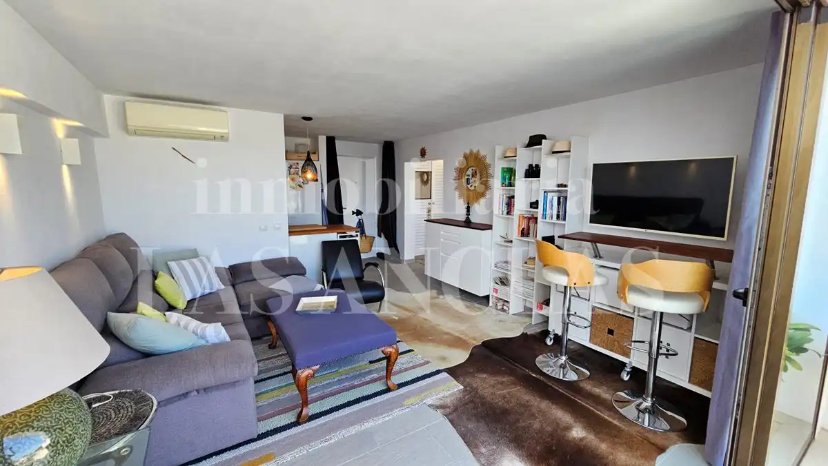 Sala d'estar de Àtic en venda en Santa Eulària des Riu amb Aire condicionat i Terrassa