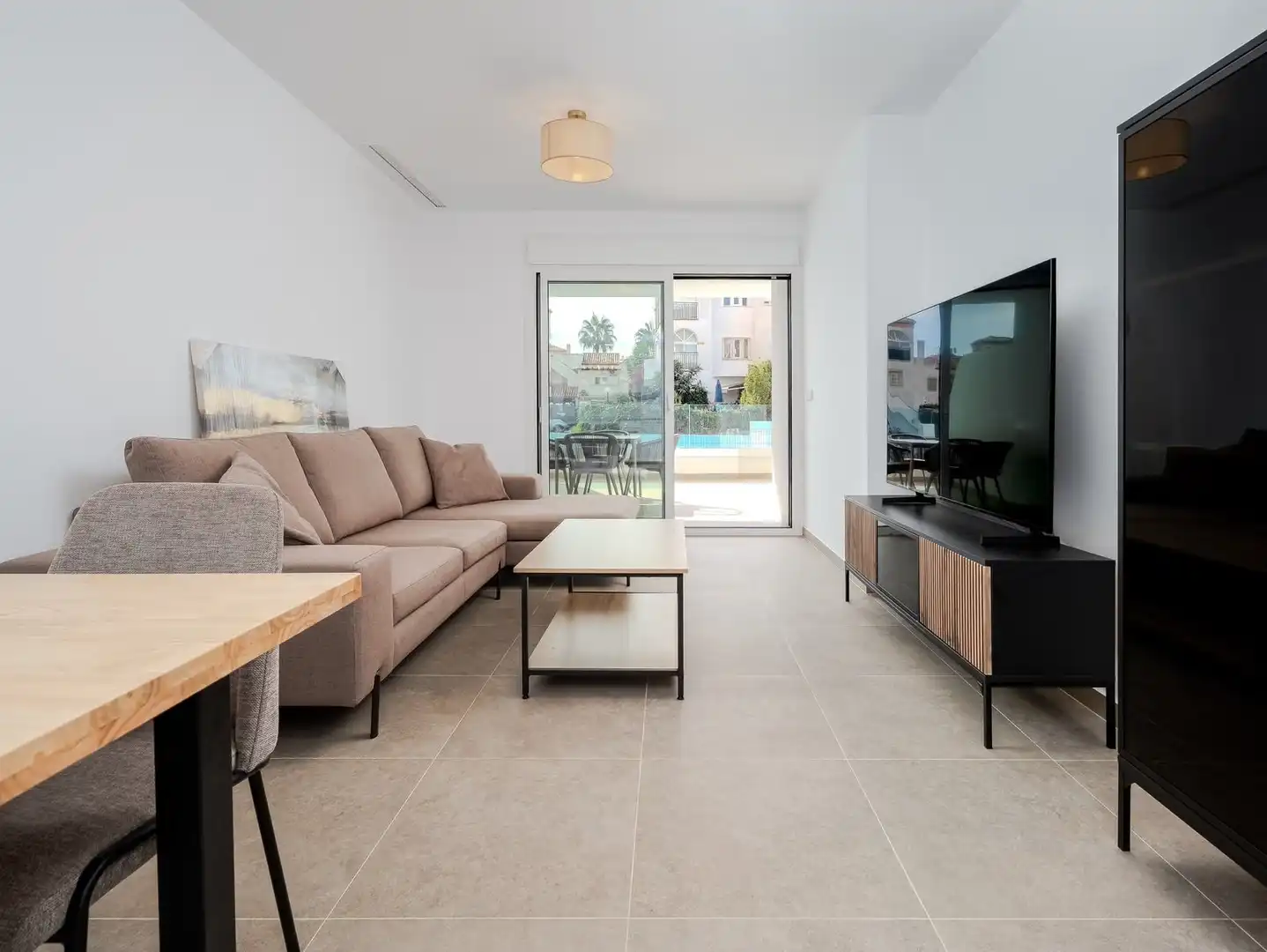 Living room of Flat for sale in Orihuela  with Air Conditioner, Terrace and Furnished