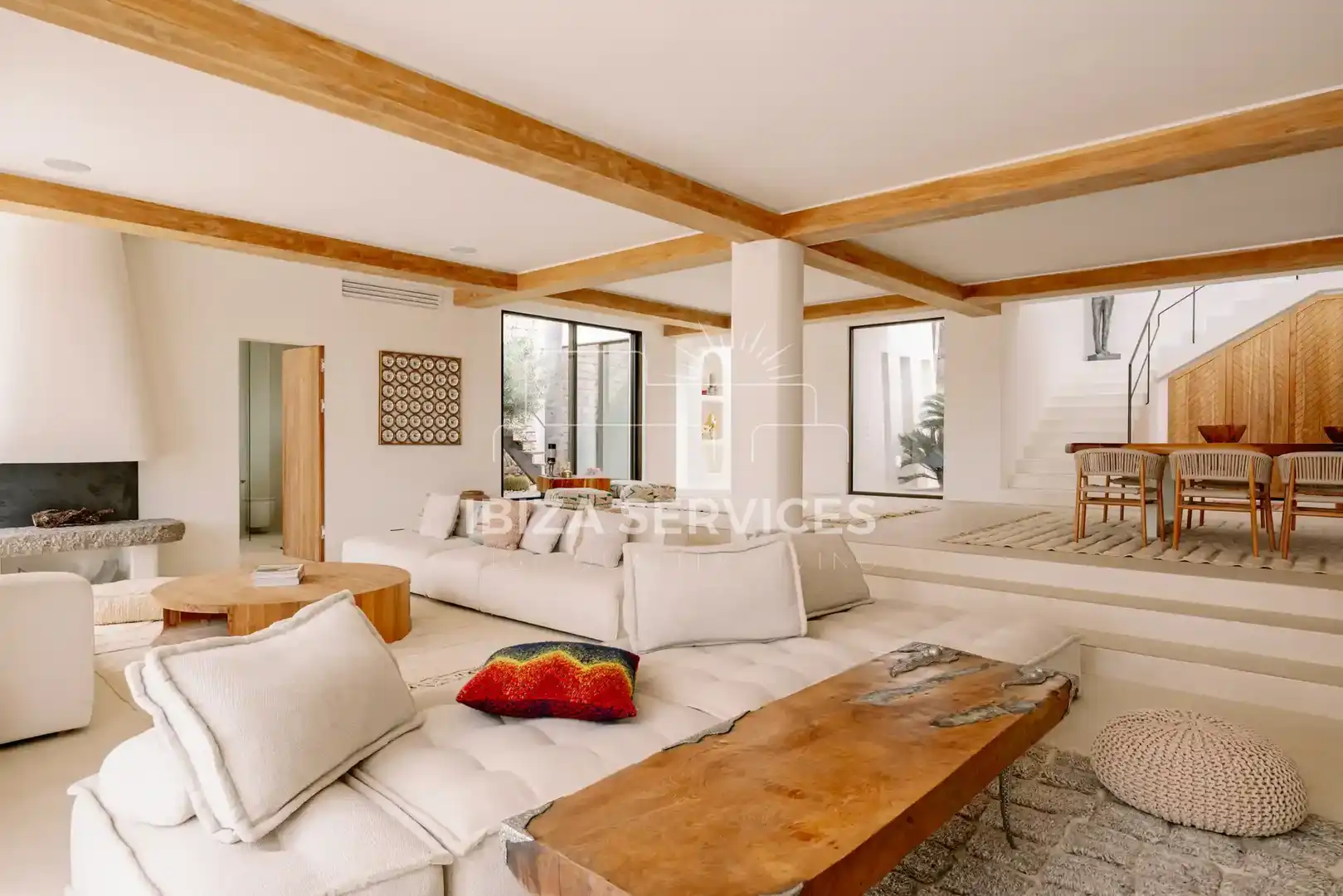 Wohnzimmer von Haus oder Chalet zum Verkauf in Santa Eulària des Riu mit Klimaanlage und Schwimmbad