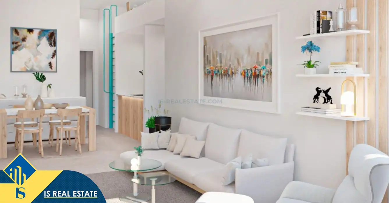 Sala de estar de Estudio en venta en Pilar de la Horadada con Calefacción, Terraza y Amueblado