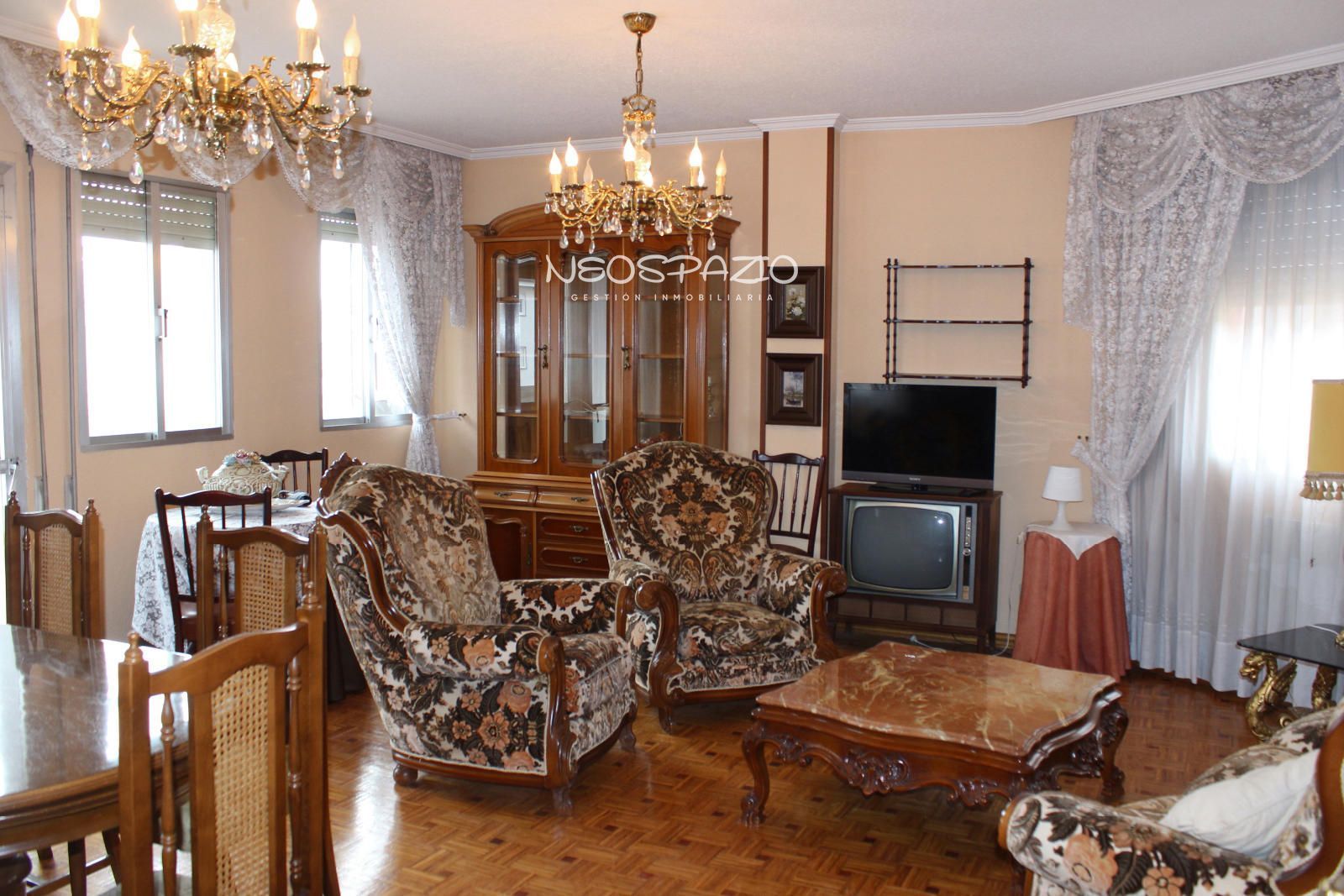 Living room of Flat to rent in Lugo Capital  with Heating, Terrace and Furnished