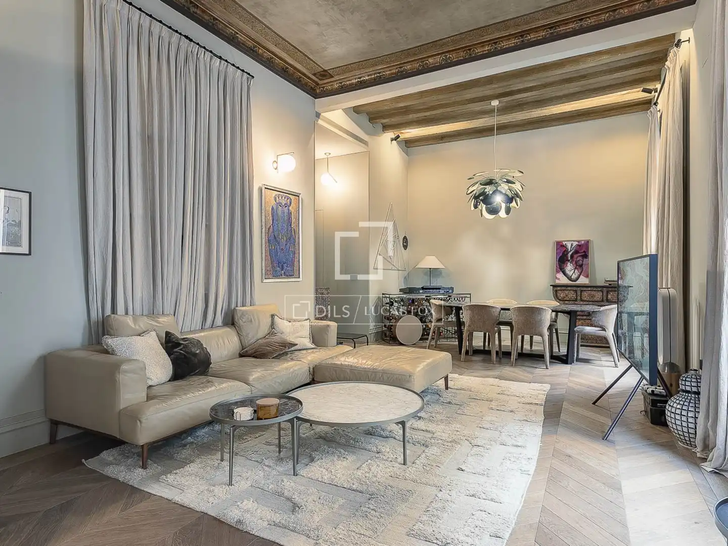 Wohnzimmer von Wohnung zum Verkauf in Barcelona mit Klimaanlage, Heizung und Möbliert