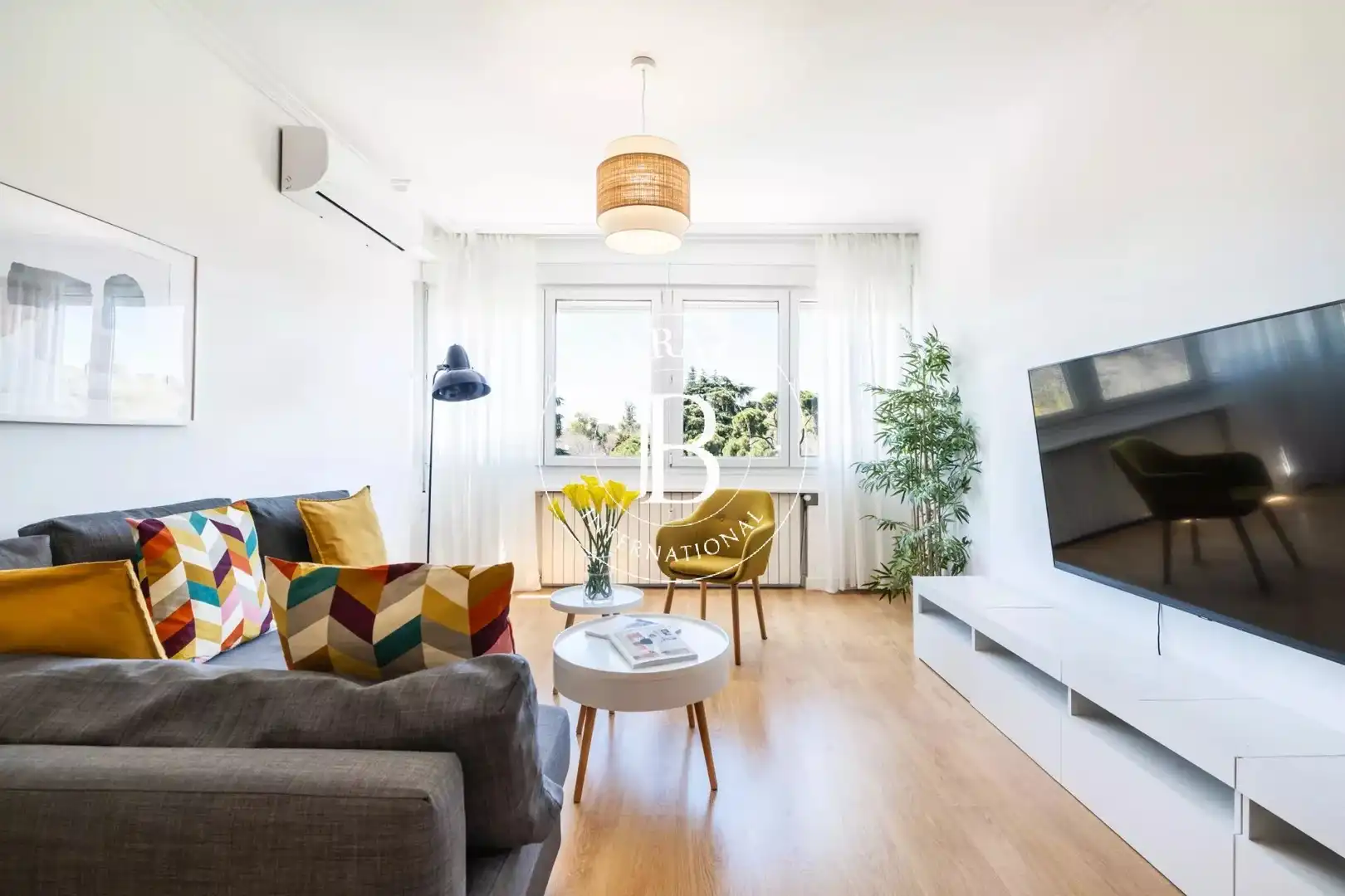 Living room of Flat for rent in Madrid  with Air Conditioner, Heating and Furnished