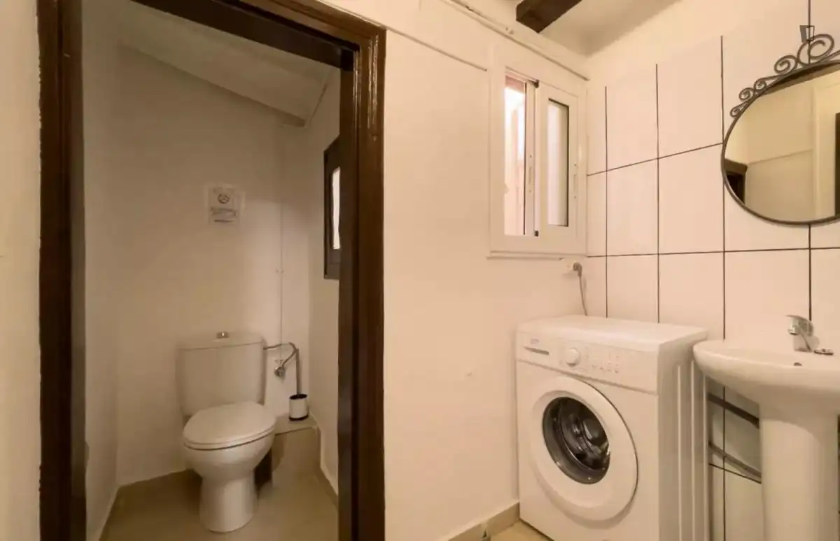 Baño de Apartamento para compartir en  Barcelona Capital con Amueblado, Lavadora y Microondas