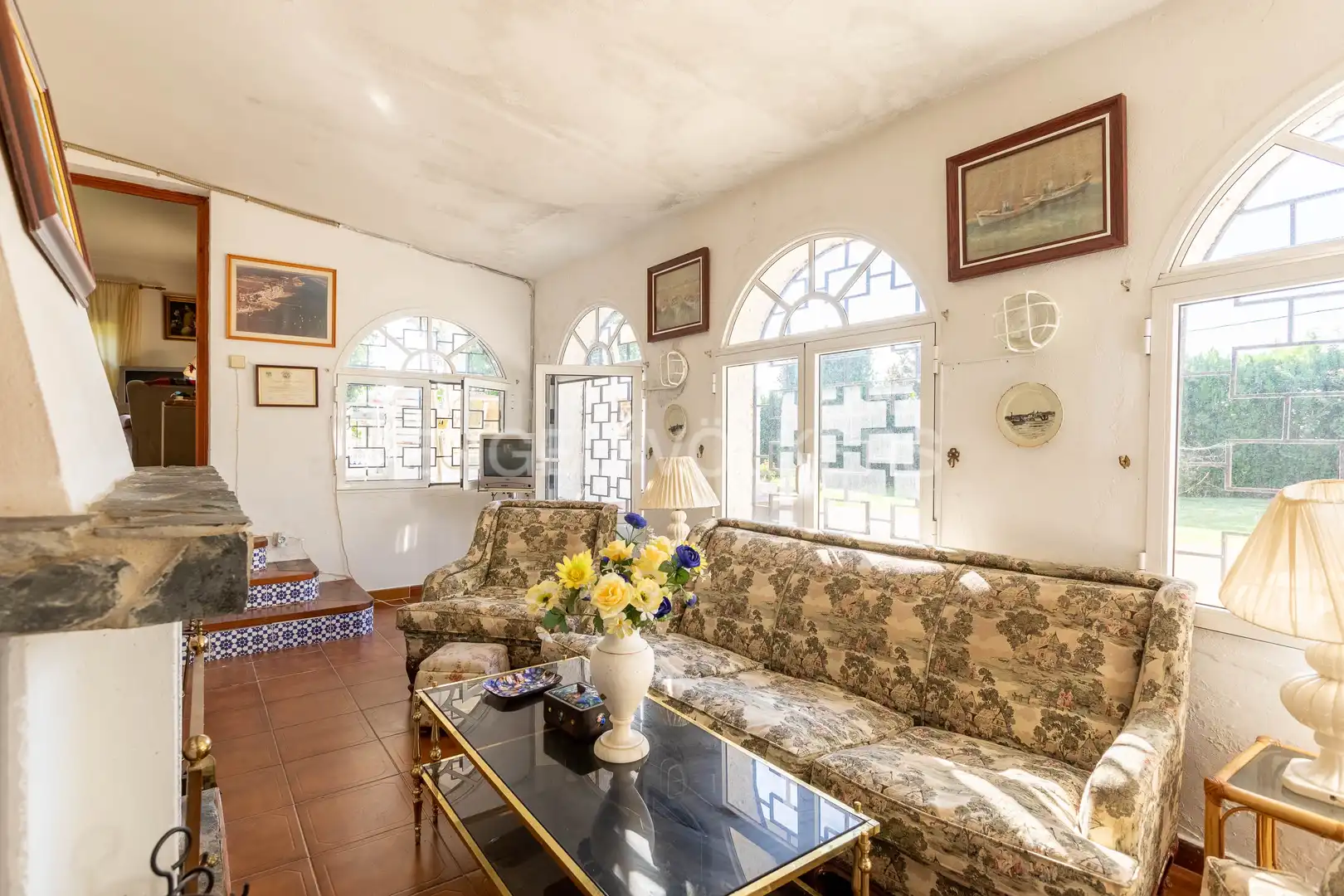 Sala de estar de Finca rústica en venta en El Rompido con Aire acondicionado, Calefacción y Jardín privado