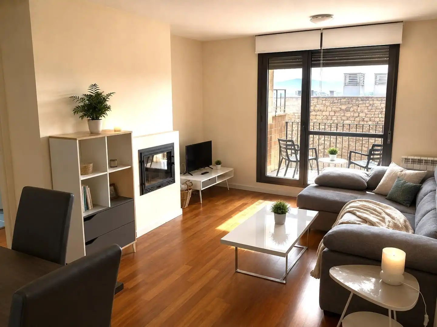 Sala de estar de Piso en venta en Sabiñánigo con Calefacción, Jardín privado y Terraza