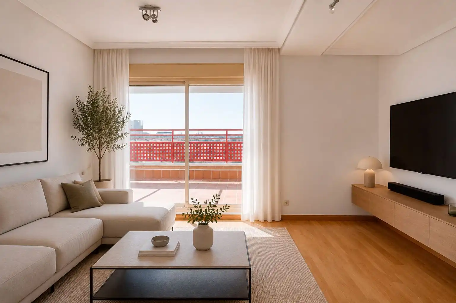 Sala de estar de Ático de alquiler en Madrid con Jardín privado, Parquet y Trastero