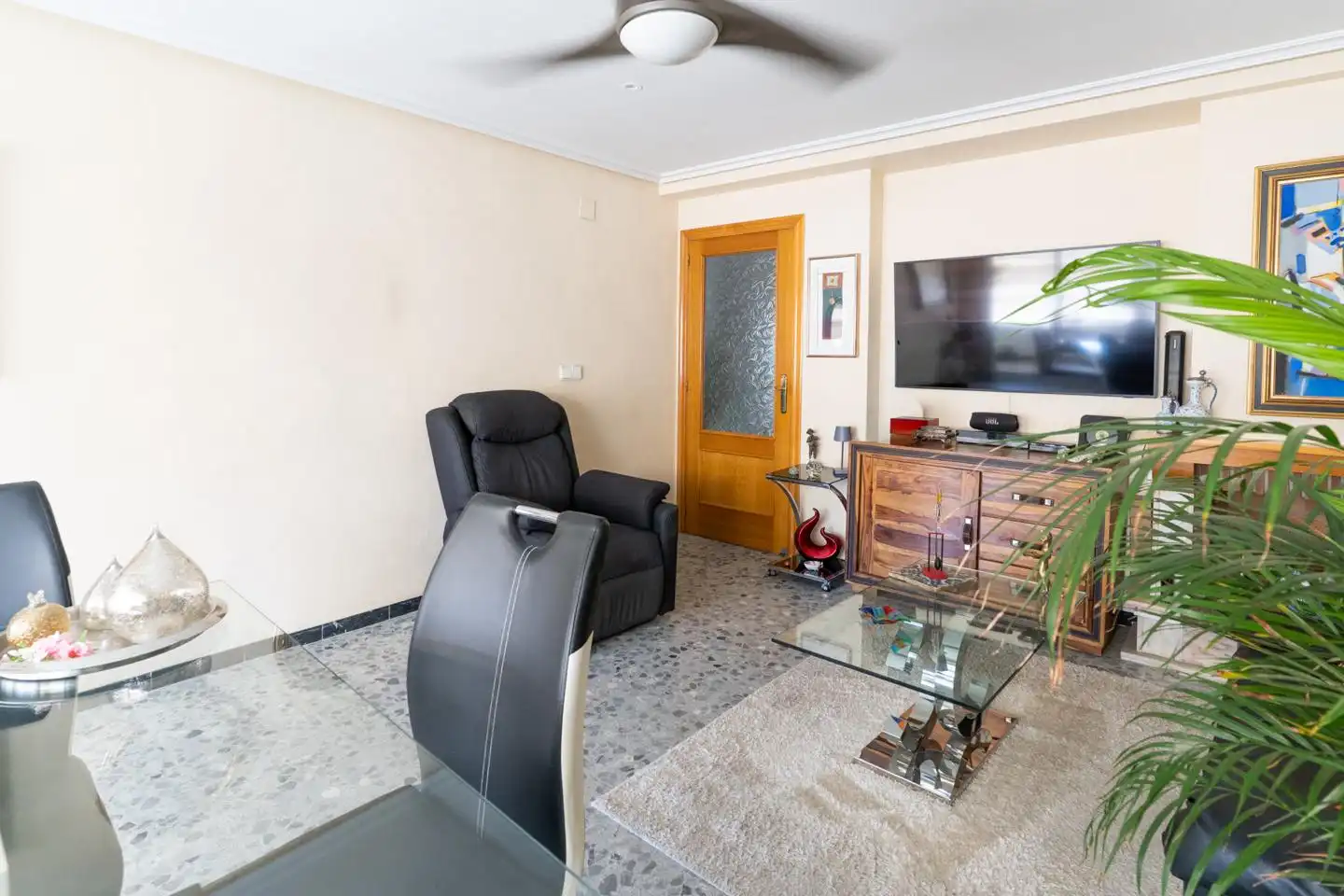 Living room of Flat for sale in Santa Pola  with Air Conditioner, Terrace and Furnished