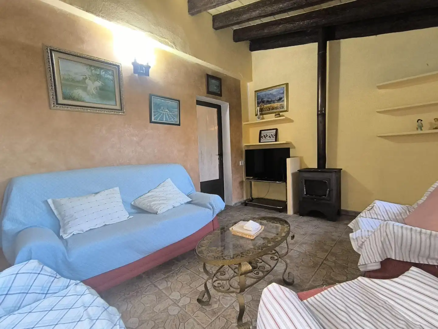 Sala de estar de Finca rústica en venta en Sant Joan con Aire acondicionado, Jardín privado y Terraza