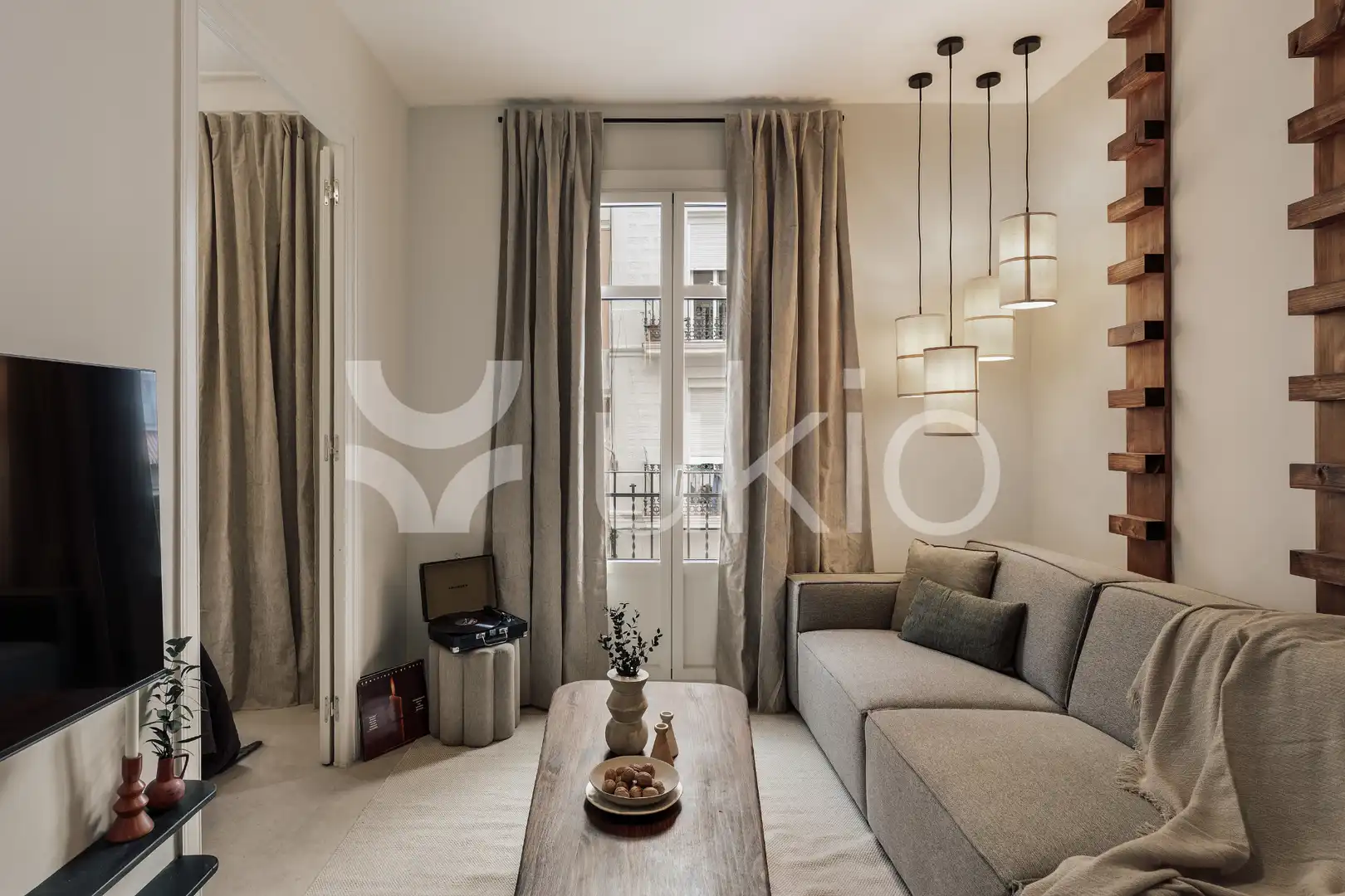 Sala de estar de Apartamento de alquiler en Barcelona con Aire acondicionado, Calefacción y Amueblado