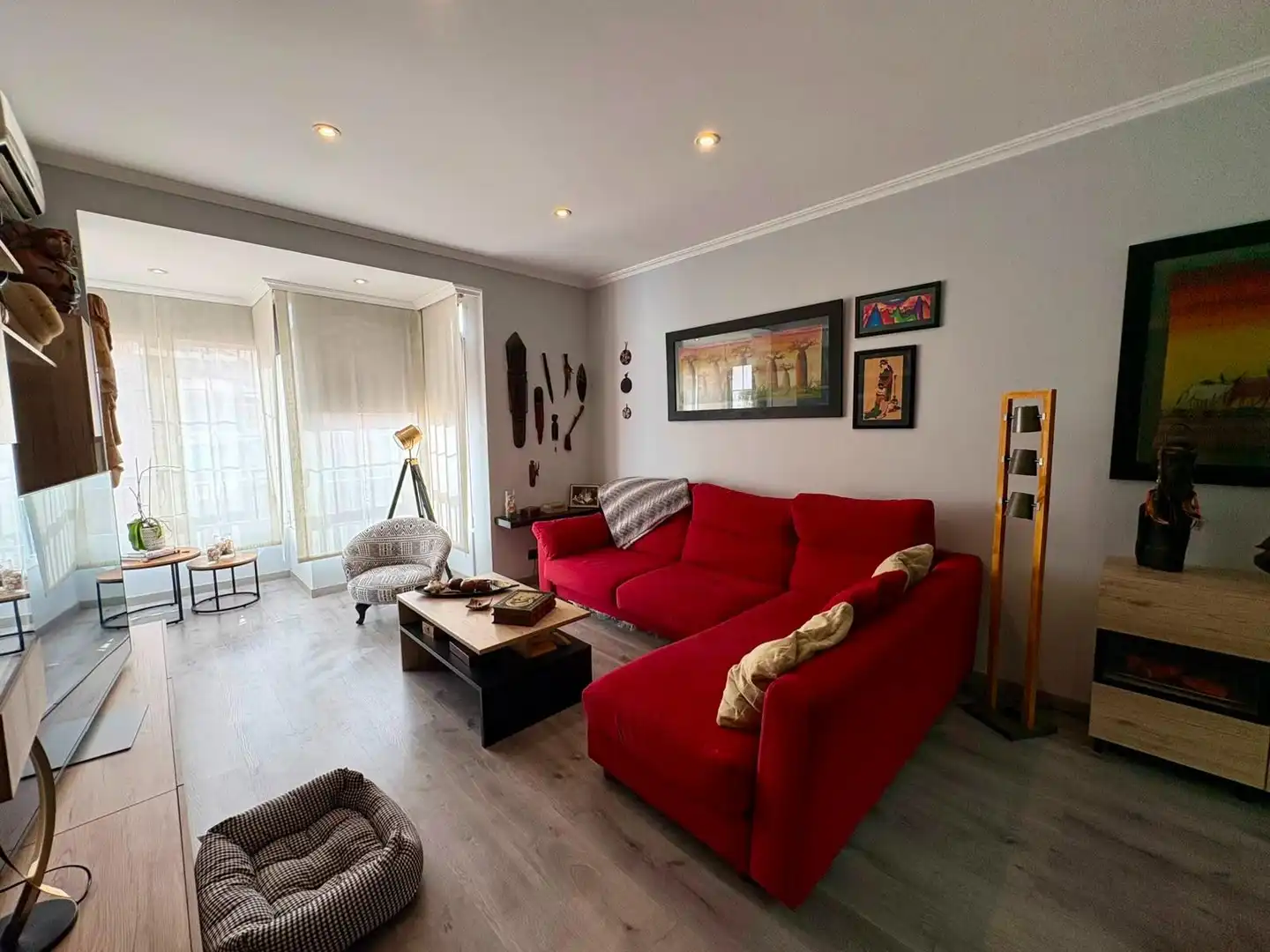 Sala de estar de Piso en venta en Barcelona con Aire acondicionado, Parquet y Balcón