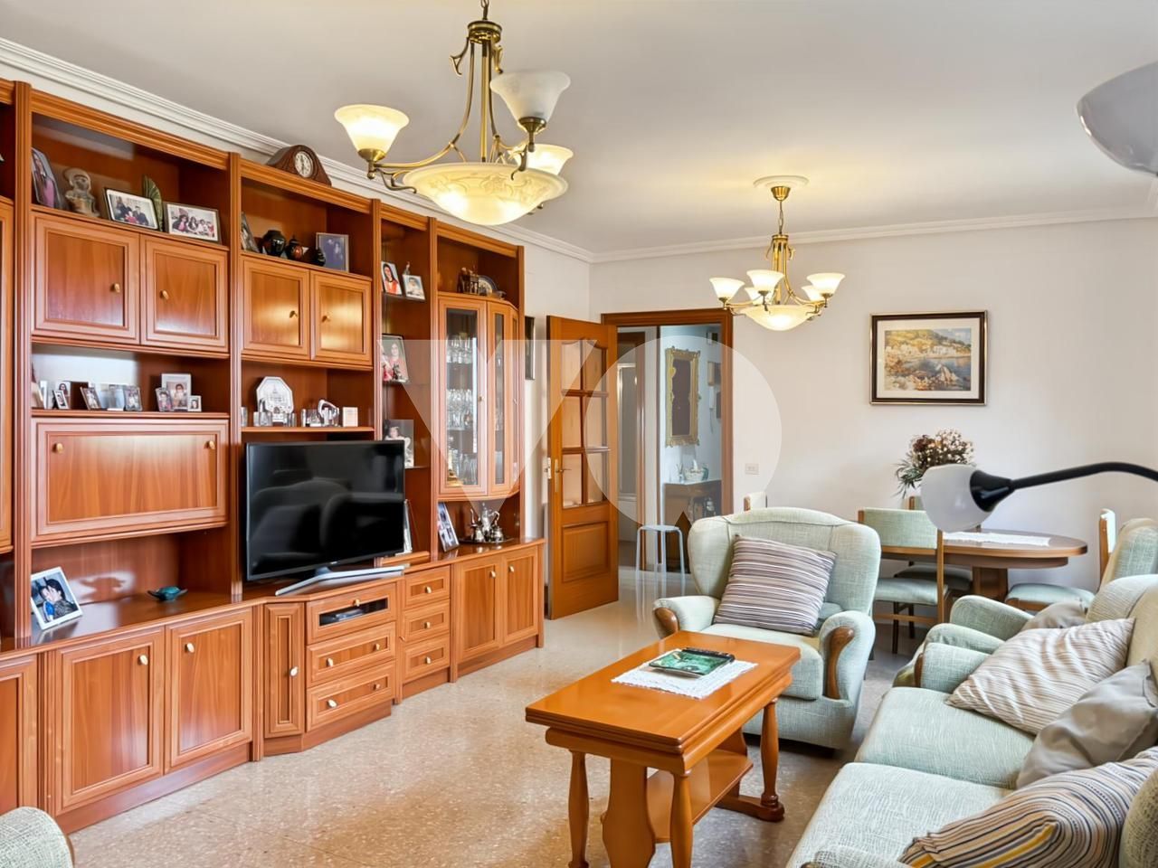 Living room of Flat for sale in  Madrid Capital  with Heating, Terrace and Furnished