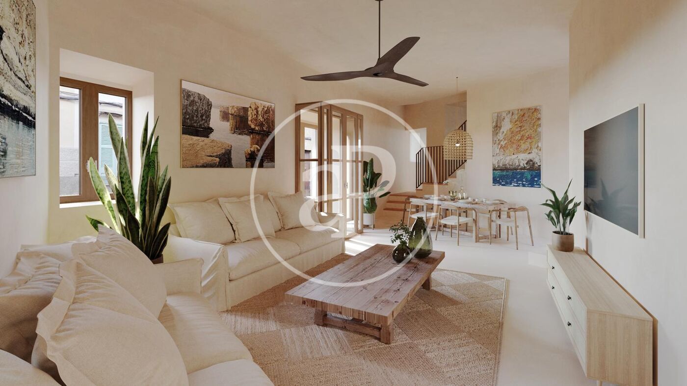 Sala d'estar de Casa adosada en venda en Artà amb Aire condicionat, Calefacció i Jardí privat