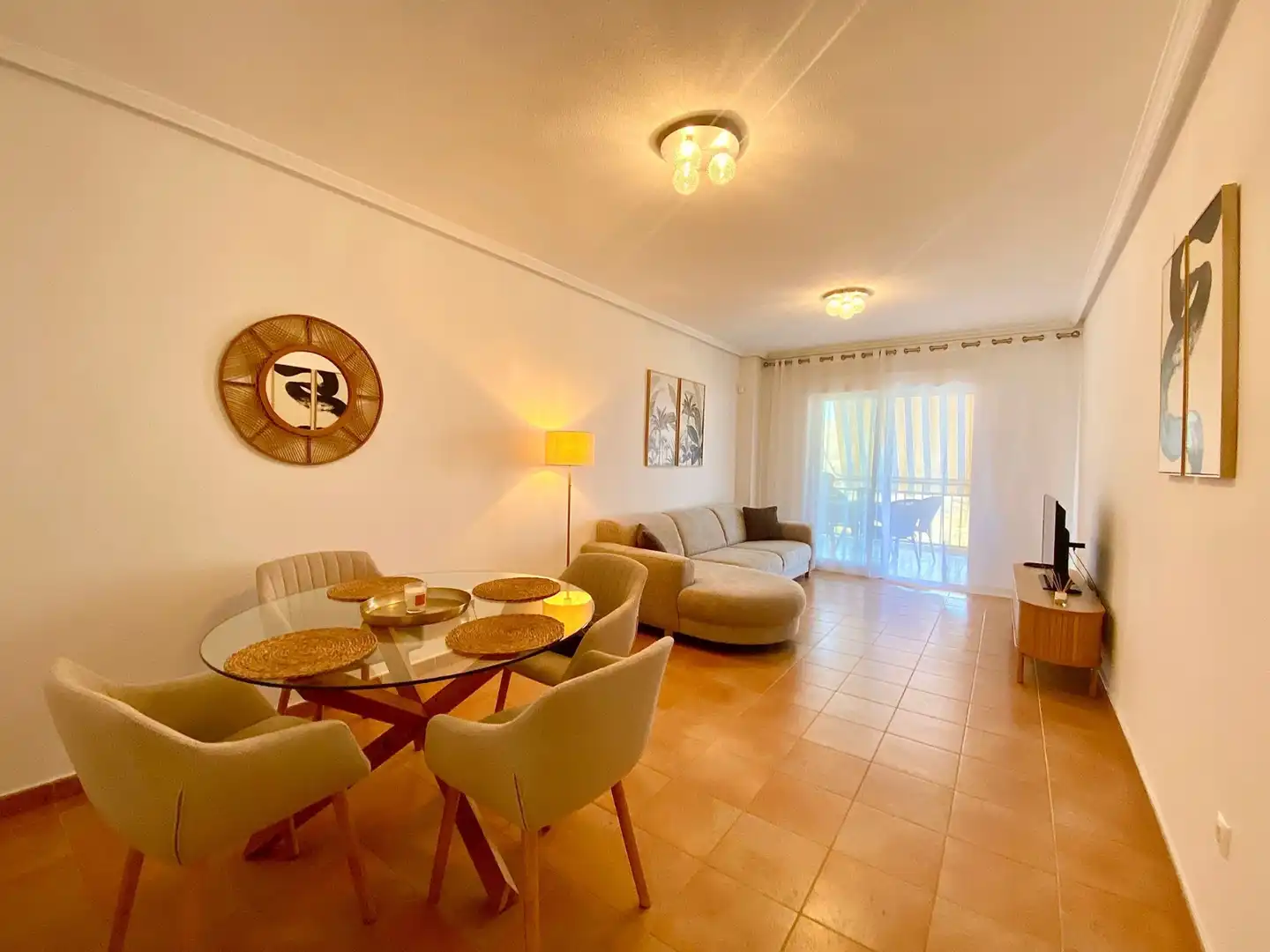 Wohnzimmer von Dachboden zur Miete in El Campello mit Klimaanlage, Heizung und Terrasse