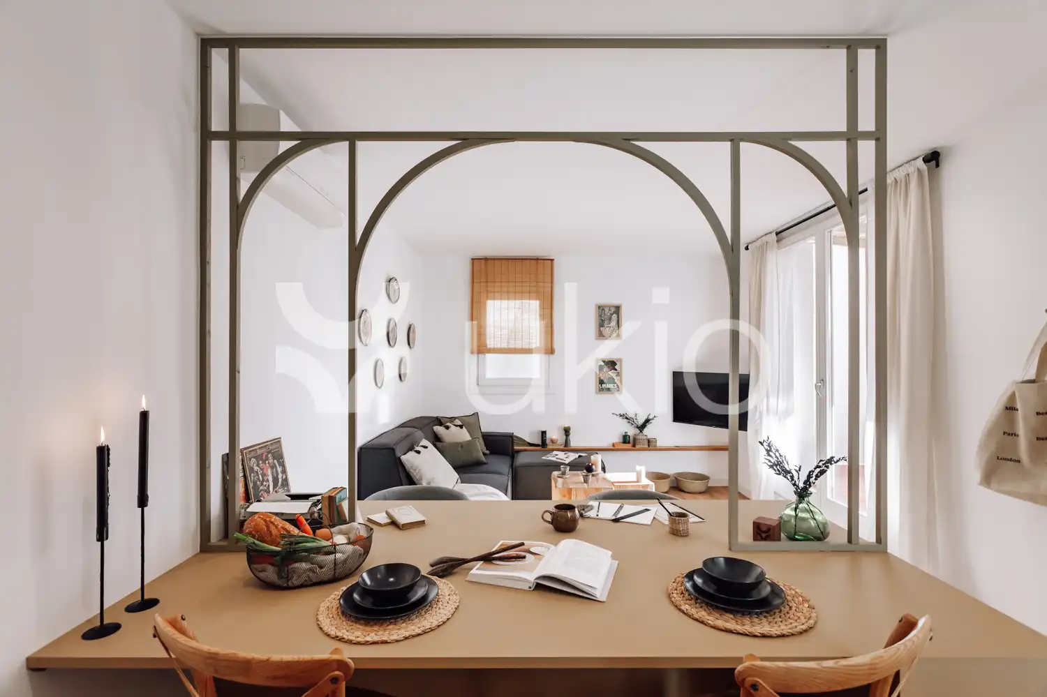 Sala de estar de Ático de alquiler en Barcelona con Aire acondicionado, Calefacción y Terraza