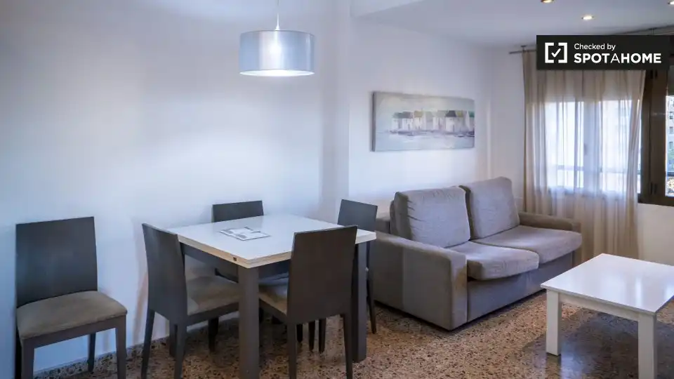 Living room of Flat for rent in Valencia  with Air Conditioner, Heating and Furnished