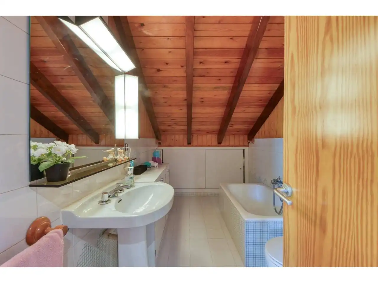 Baño de Casa o chalet en venta en La Vall d'en Bas con Calefacción, Jardín privado y Parquet