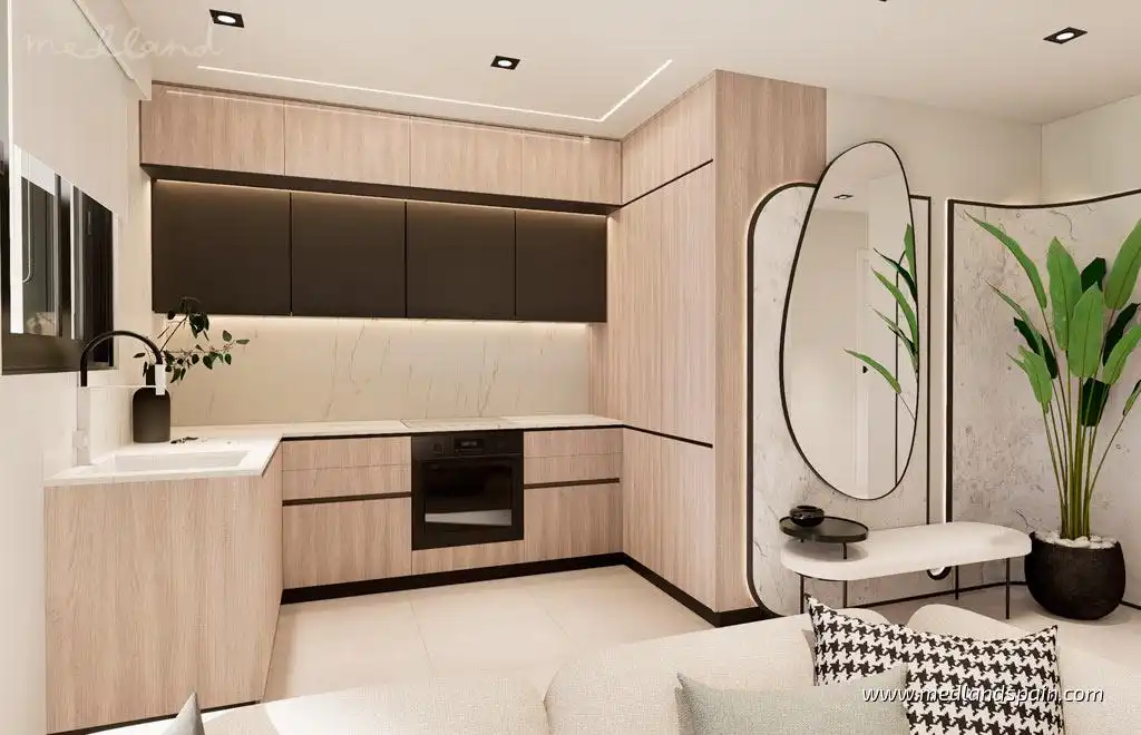 Cocina de Apartamento en venta en Pilar de la Horadada con Aire acondicionado, Calefacción y Jardín privado