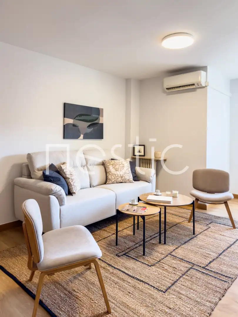 Sala d'estar de Apartament de lloguer en Madrid amb Aire condicionat, Calefacció i Moblat