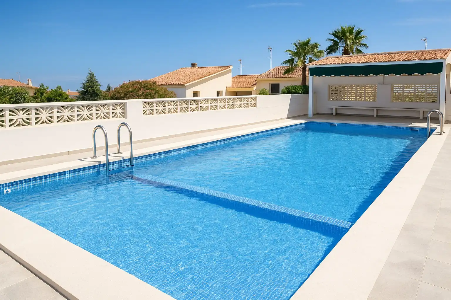 Schwimmbecken von Haus oder Chalet zur Miete in Peñíscola / Peníscola mit Privatgarten, Terrasse und Möbliert