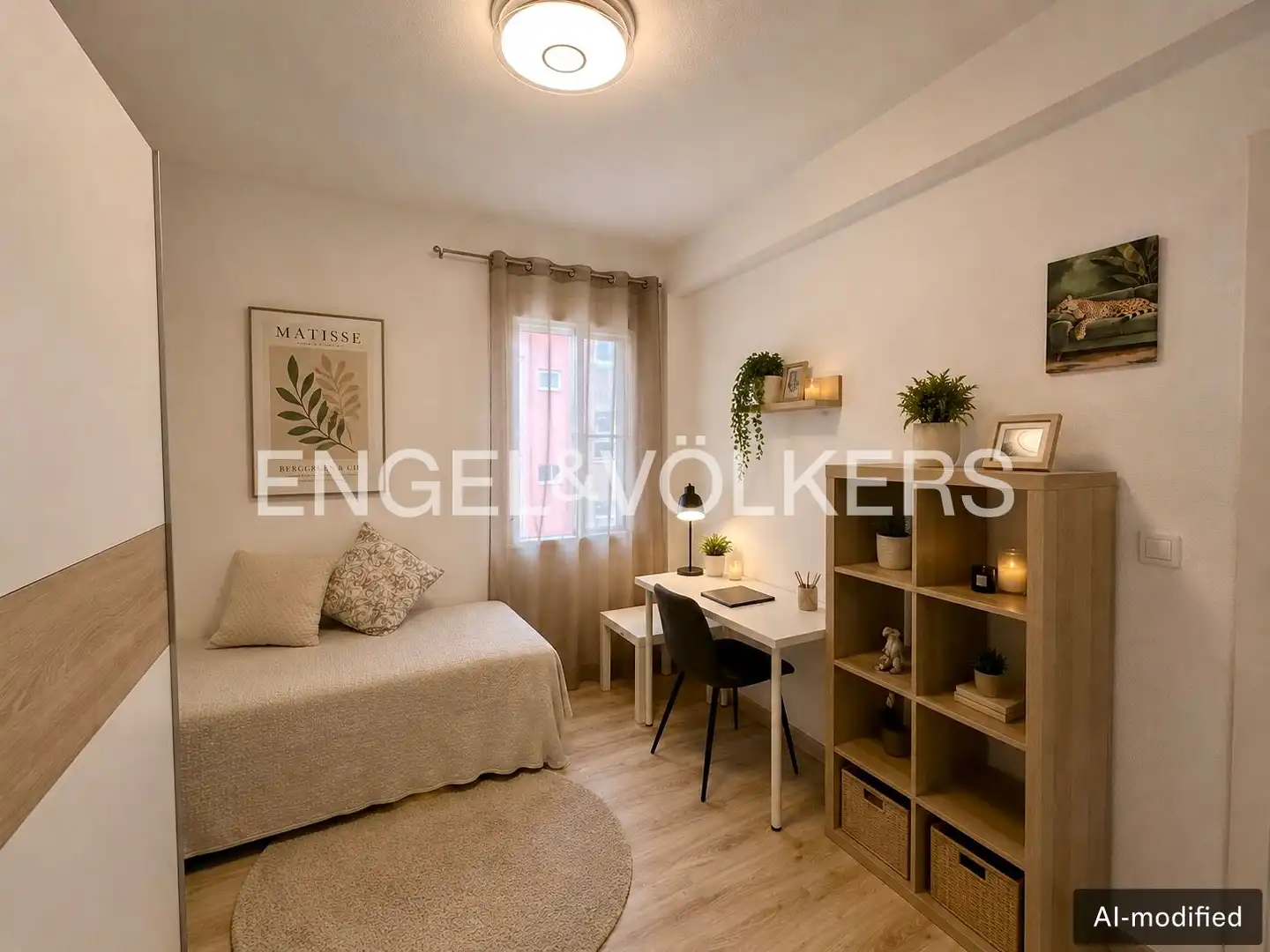 Schlafzimmer von Wohnung zur Miete in Valencia mit Klimaanlage, Heizung und Möbliert
