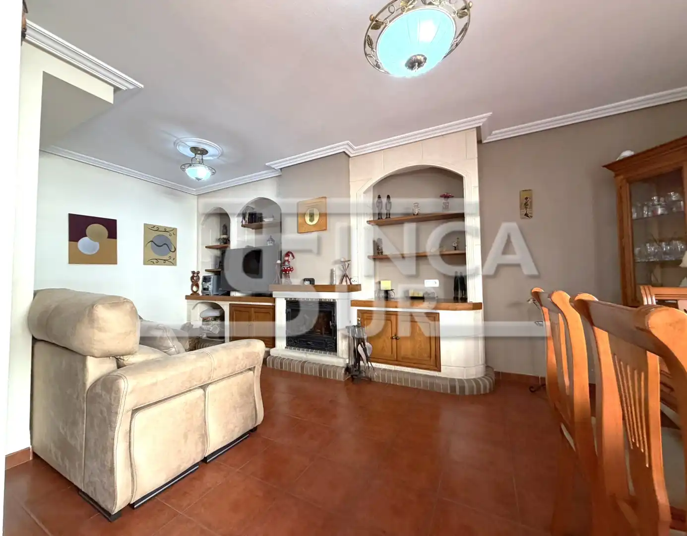 Sala de estar de Casa adosada en venta en Roquetas de Mar con Aire acondicionado, Calefacción y Terraza