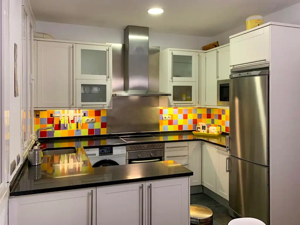 Kitchen of Flat for rent in Madrid  with Air Conditioner, Heating and Private garden