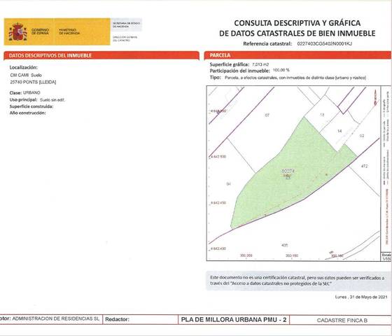 Terreno residencial en Venta en Carretera de La Seu d'Urgell, 108 en Ponts