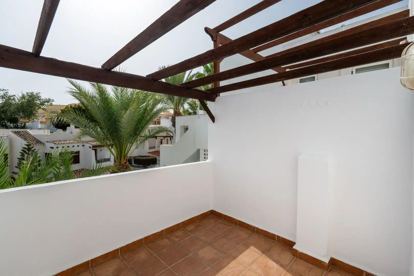 Terrasse von Dachboden zur Miete in Roquetas de Mar mit Klimaanlage, Heizung und Privatgarten