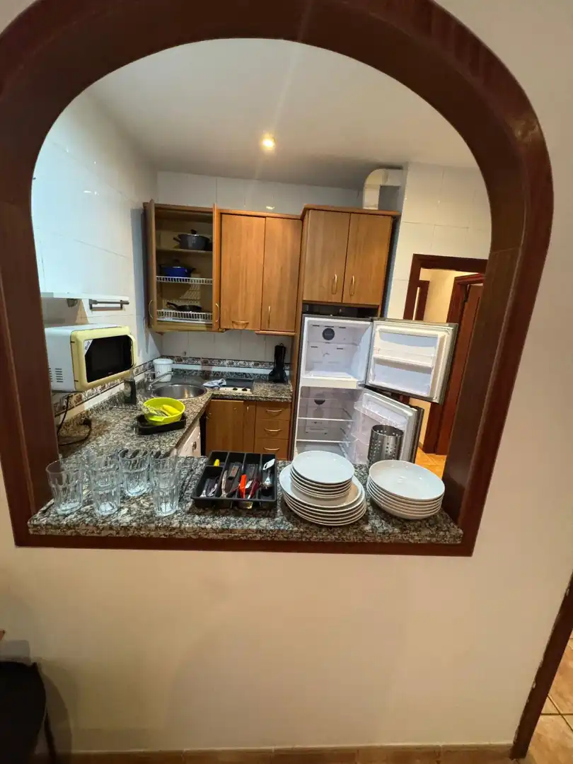 Kitchen of Flat for rent in Almendralejo  with Air Conditioner, Furnished and Washing machine