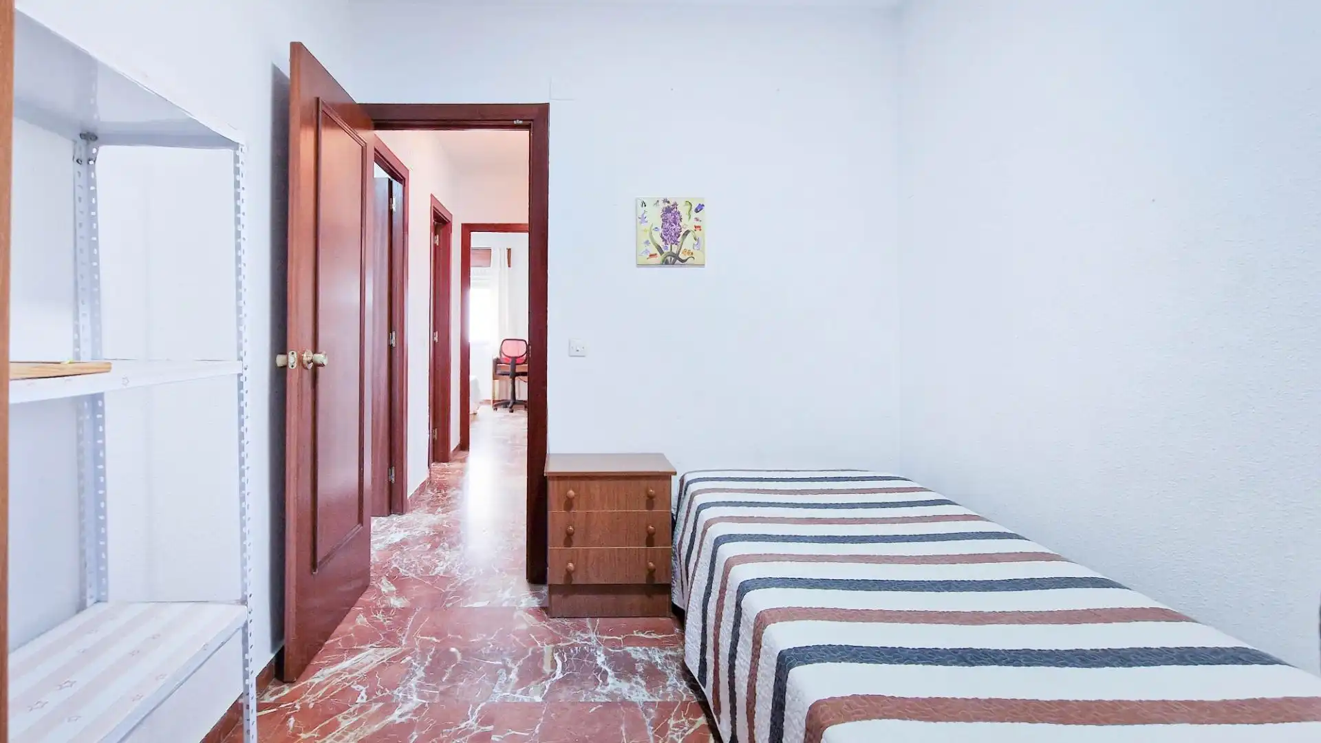 Schlafzimmer von Wohnung zur Miete in Badajoz mit Möbliert und Balkon
