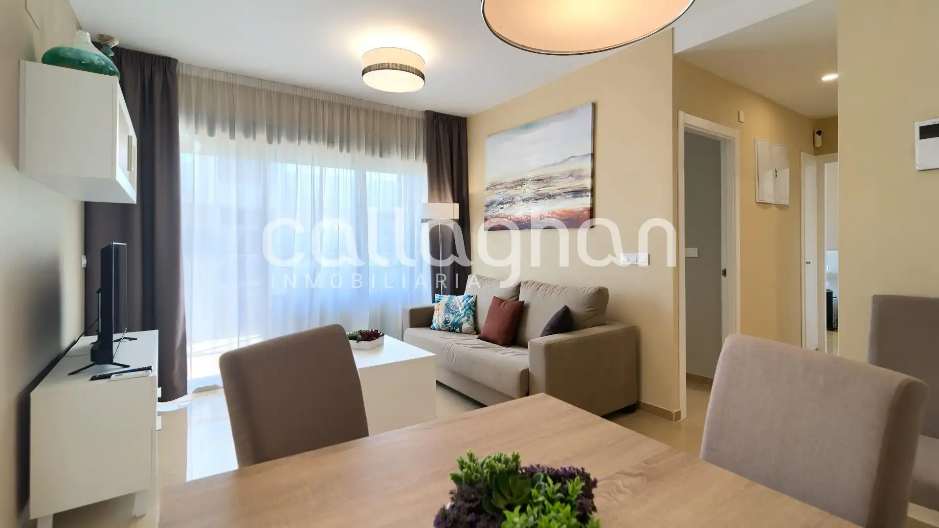 Sala de estar de Piso en venta en Oropesa del Mar / Orpesa con Aire acondicionado, Calefacción y Jardín privado