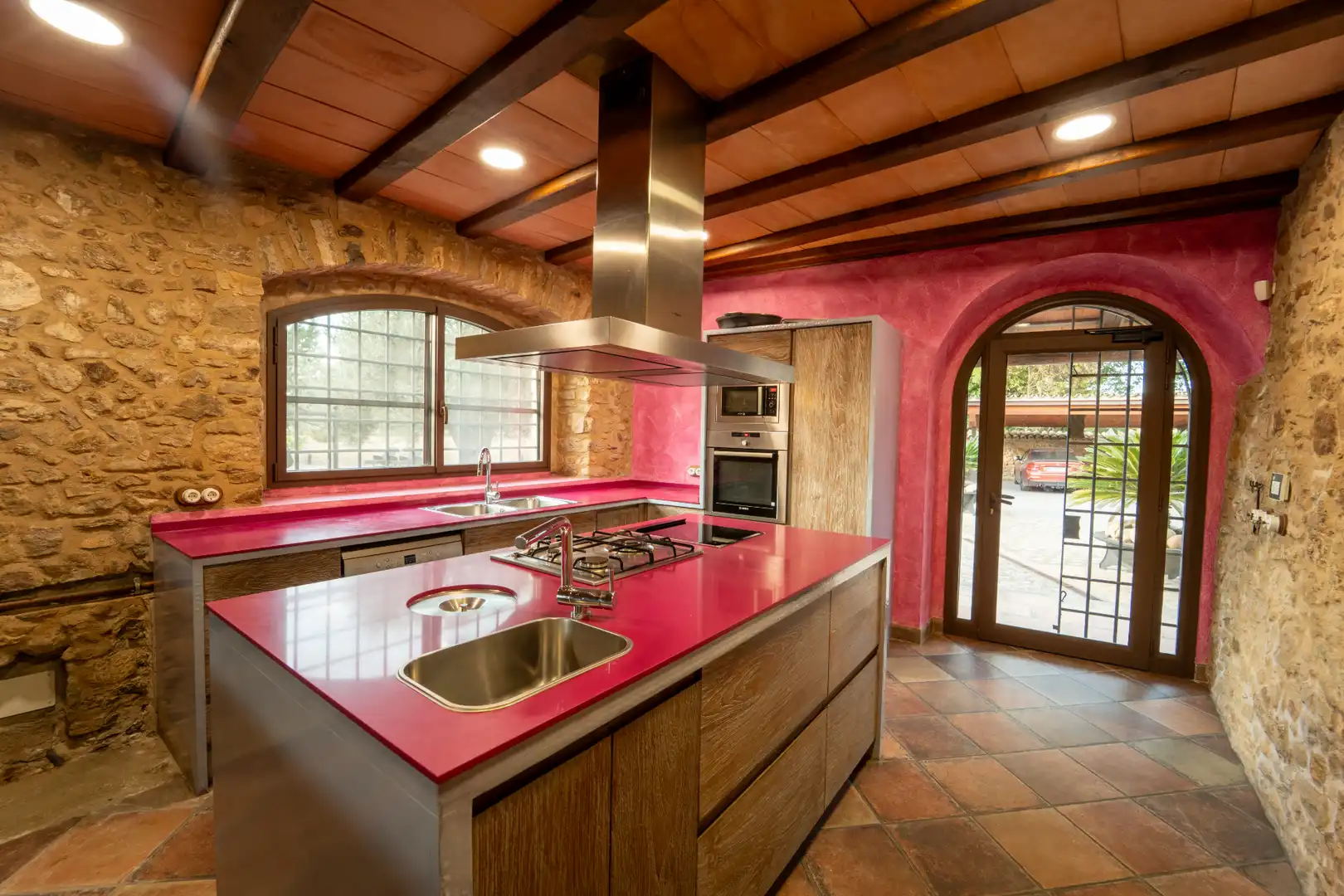 Cocina de Finca rústica en venta en Sant Joan de Mollet con Aire acondicionado, Calefacción y Jardín privado