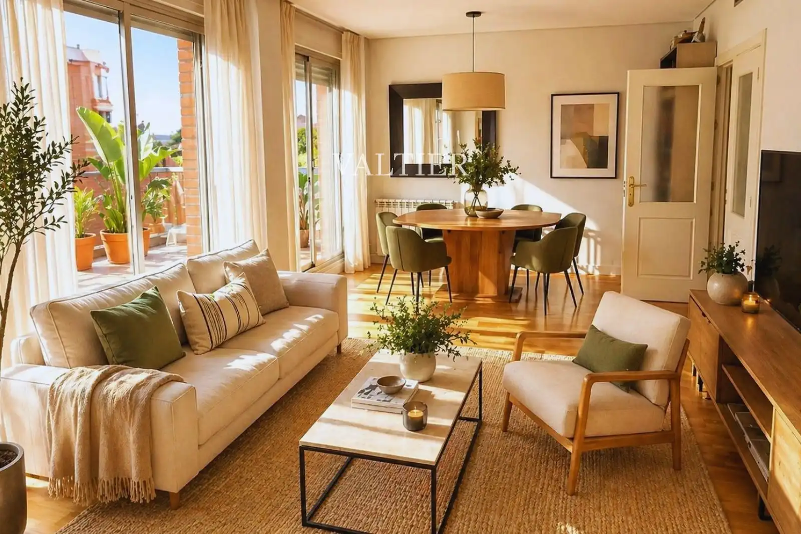 Wohnzimmer von Dachboden zur Miete in Madrid mit Klimaanlage, Terrasse und Abstellraum