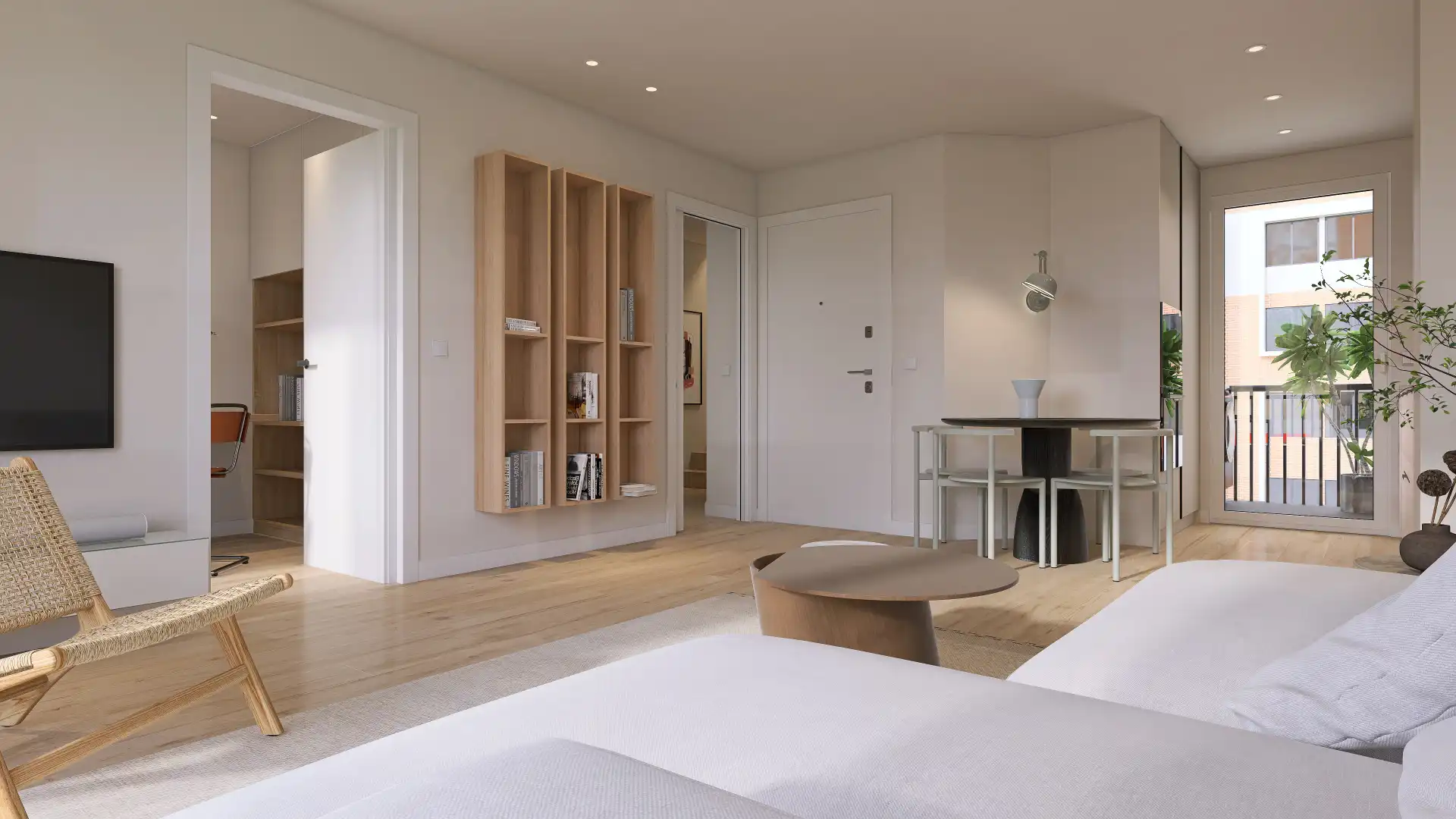Wohnzimmer von Dachboden zum Verkauf in Salamanca mit Heizung, Parkett und Terrasse