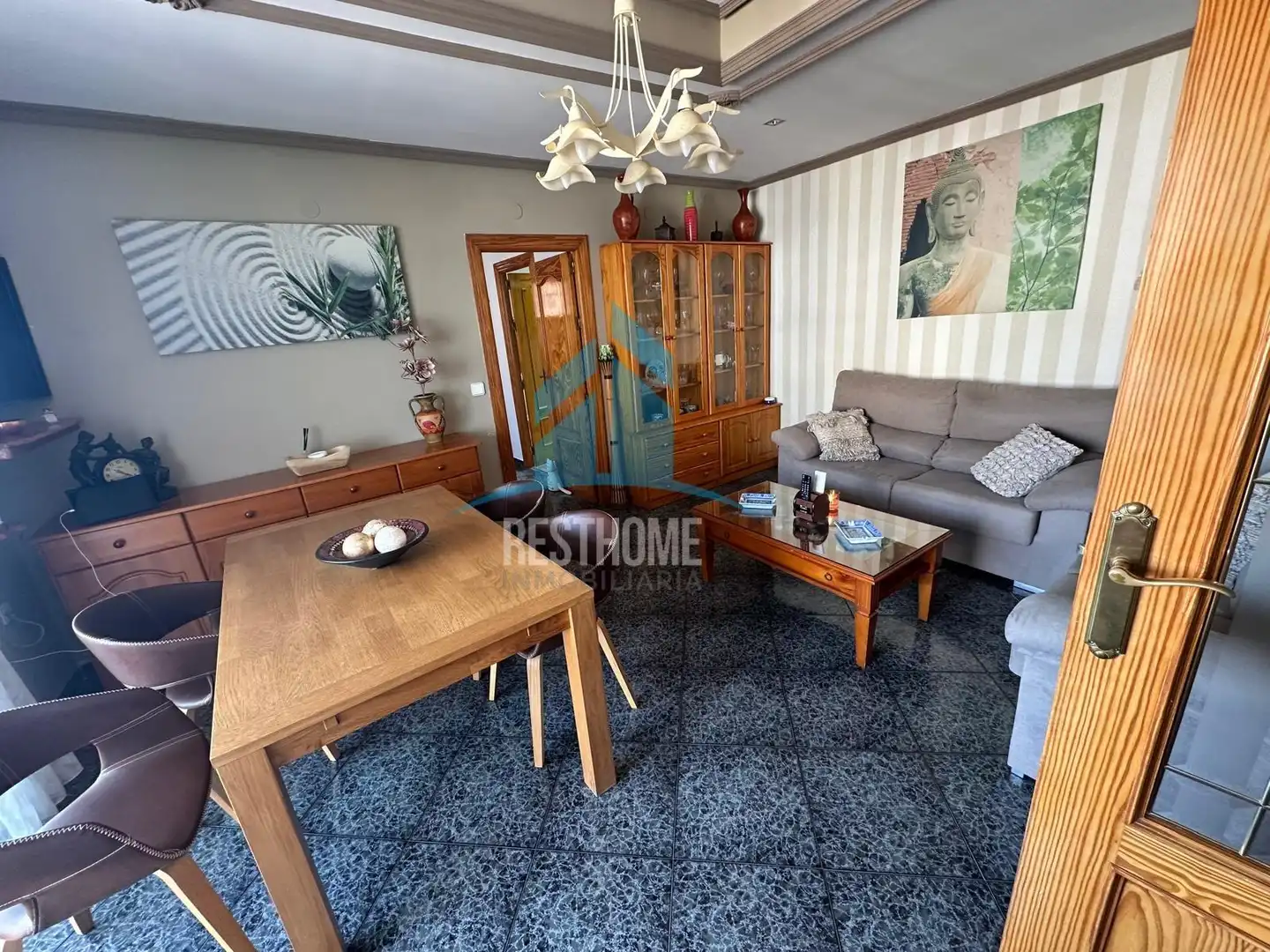 Wohnzimmer von Wohnung zum Verkauf in Cullera mit Klimaanlage, Privatgarten und Terrasse