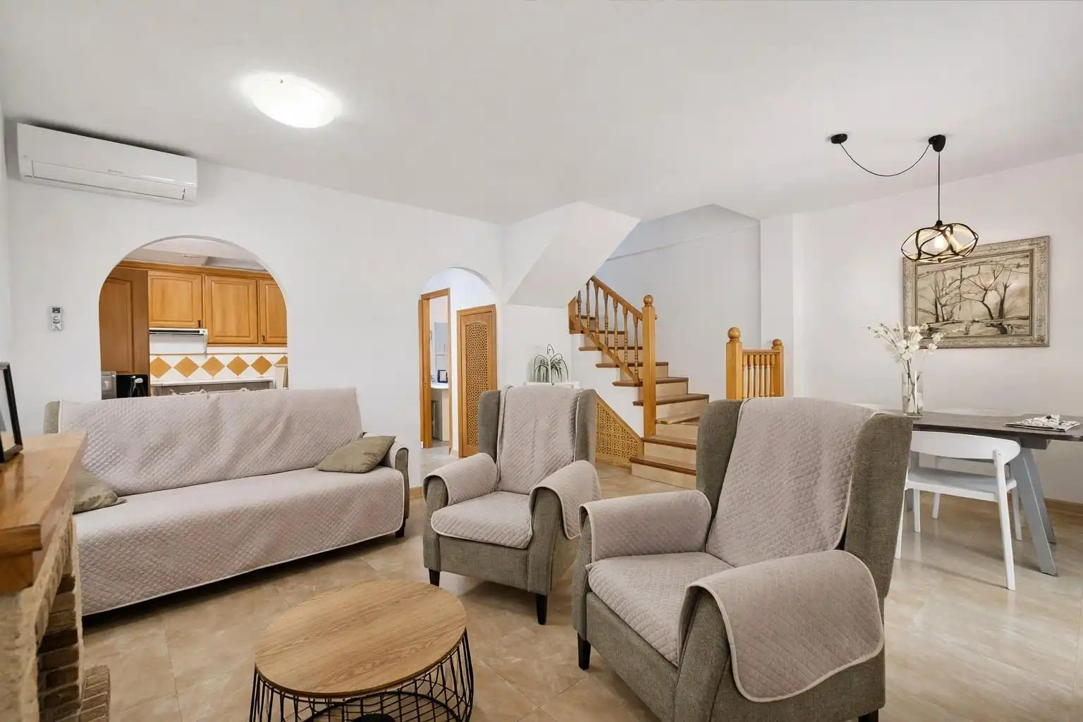 Living room of Houses for sale in Santa Pola  with Heating, Private garden and Furnished