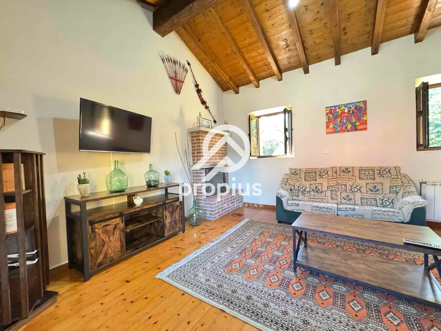 Living room of Houses for sale in Llanes  with Heating, Private garden and Parquet flooring