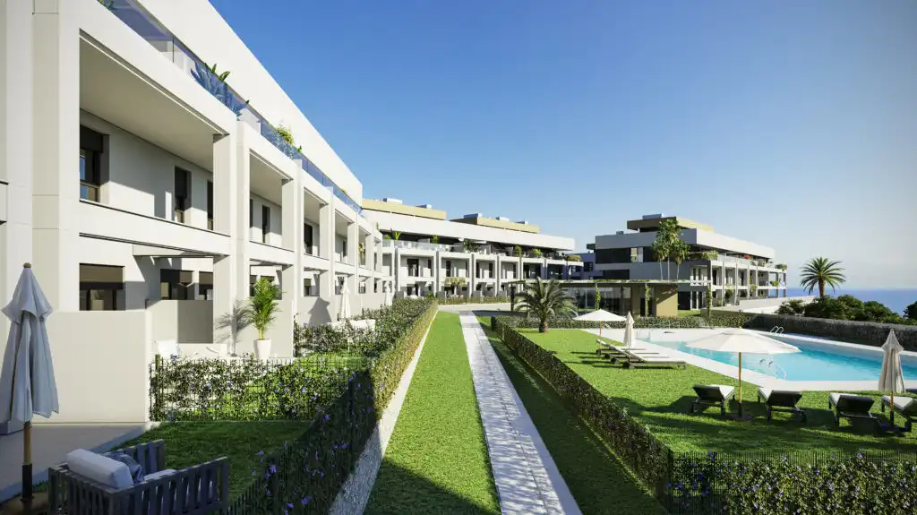 Jardín de Apartamento en venta en Estepona con Aire acondicionado, Terraza y Trastero