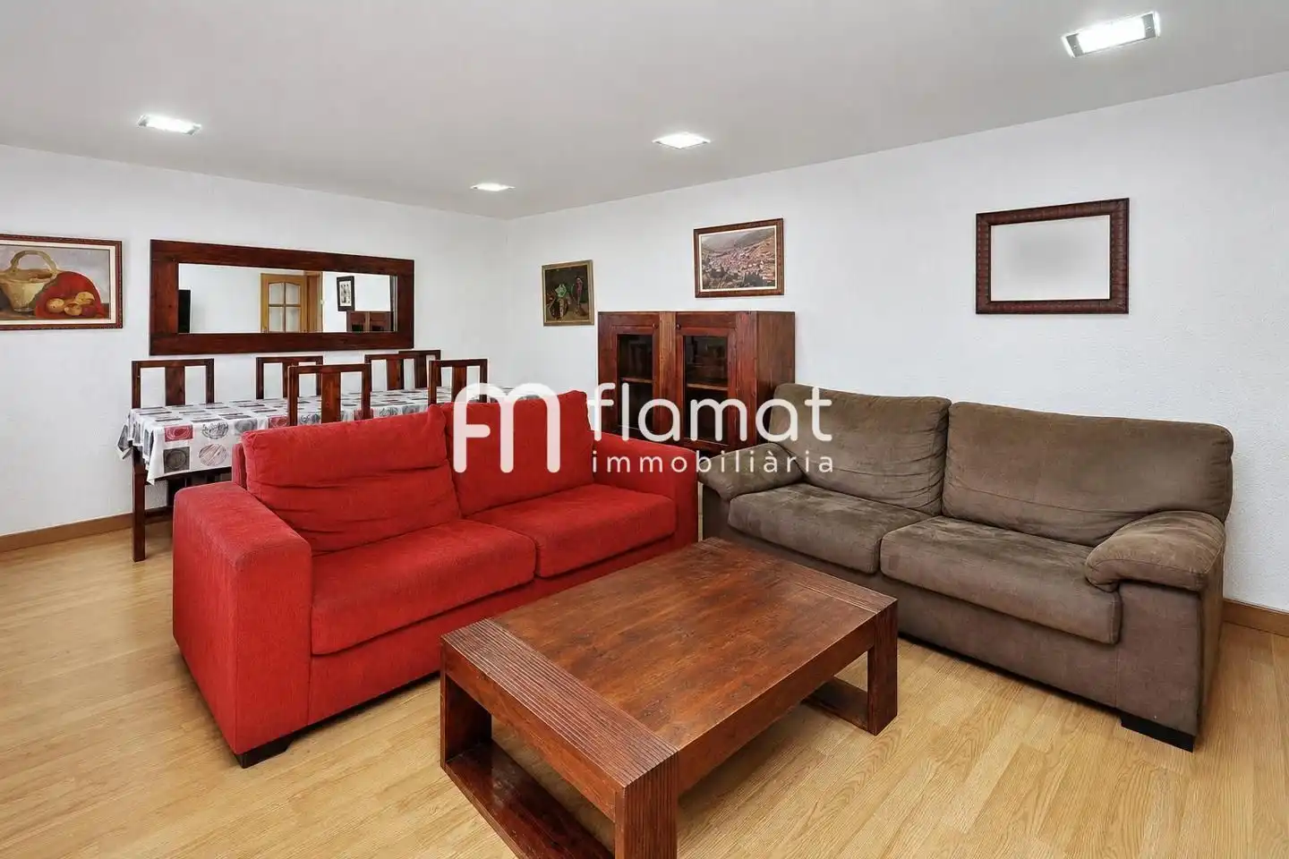 Living room of Flat for sale in Santa Coloma de Gramenet  with Air Conditioner, Furnished and Balcony